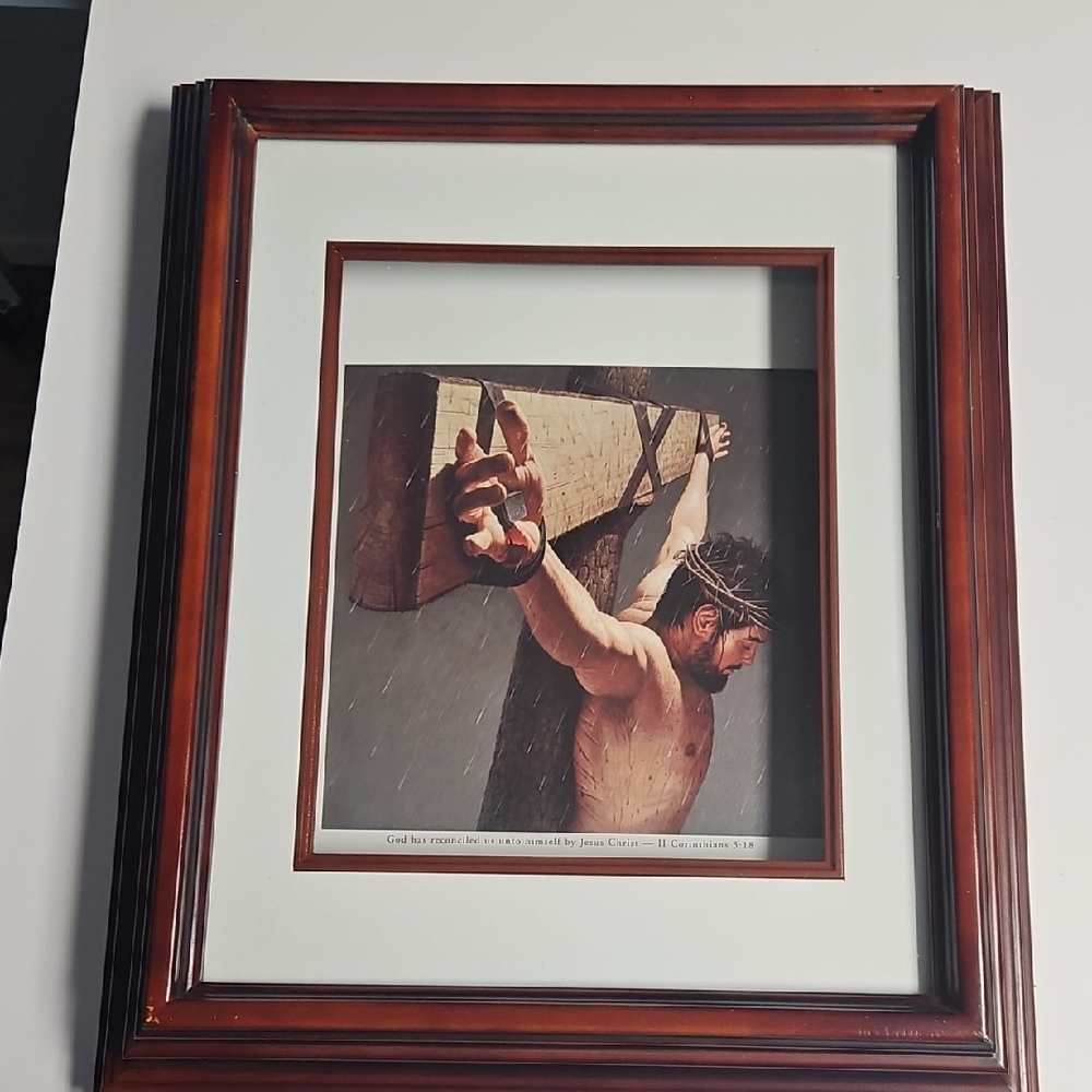 Framed Art Print with Brown Frame